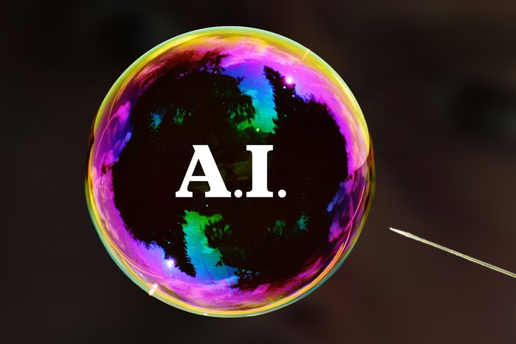 Ilustrasi AI Bubble.