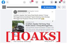 [HOAKS] 7 Orang Meninggal karena Kecelakaan Saat Mudik