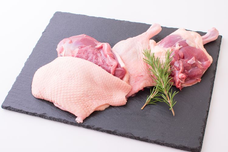 Ilustrasi daging bebek. Cara memotong daging bebek dimulai dari bagian kepala. 