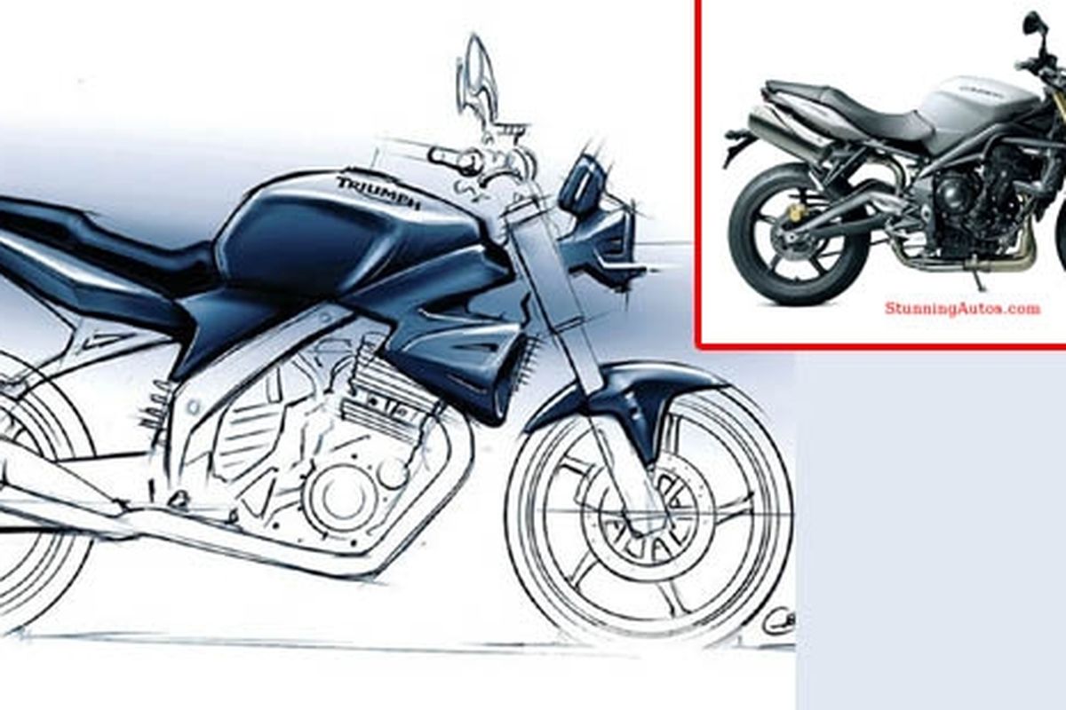 Beginilah wajah Triumph 250 yang digambarkan dalam sketsa.