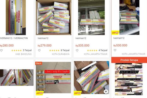 Di E-commerce, Harga Obat Ivermectin Capai Rp 530.000 Per Setrip