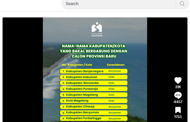 Tangkapan layar unggahan yang memuat wacana Provinsi Jawa Selatan dengan Kebumen sebagai calon ibu kotanya