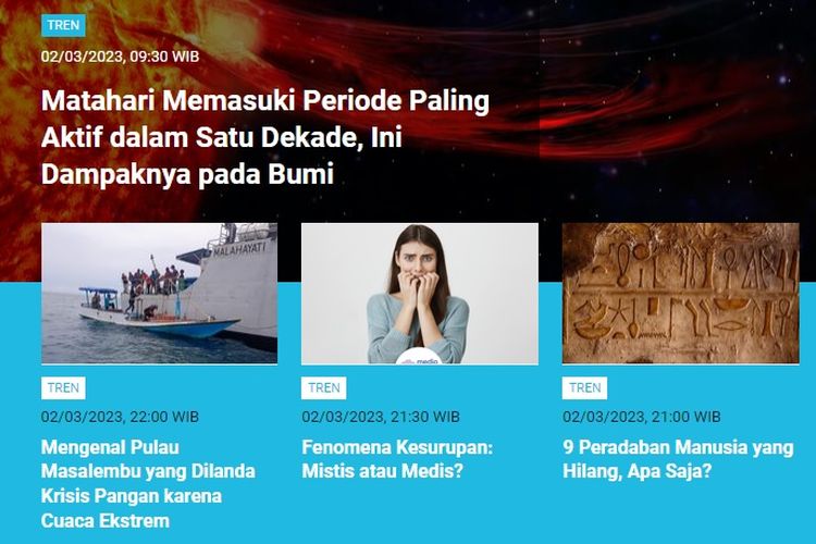 Populer Tren Kamis (2/3/2023) hingga Jumat pagi: sosok Linda Pudjiastuti yang mengaku istri siri Teddy Minahasa dan efek periode aktif Matahari.