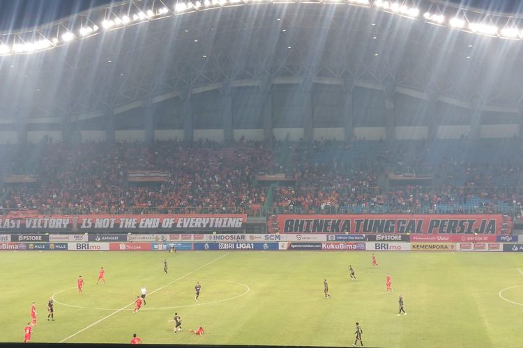 Duel Persija vs Bhayangkara FC pada pekan ketiga Liga 1 2023-2024 di Stadion Patriot Candrabhaga, Kota Bekasi, Minggu (16/7/2023).
