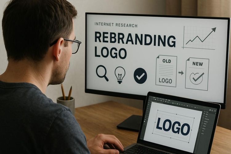 Ilustrasi melakukan rebranding merek. 