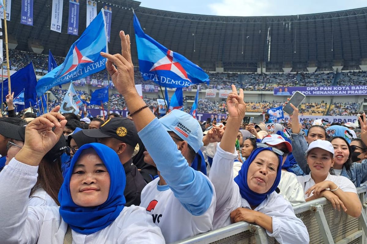 Kampanye akbar Prabowo-Gibran di Stadion Gelora Bandung Lautan Api (GBLA), Bandung, Jawa Barat (Jabar), Kamis (8/2/2024).