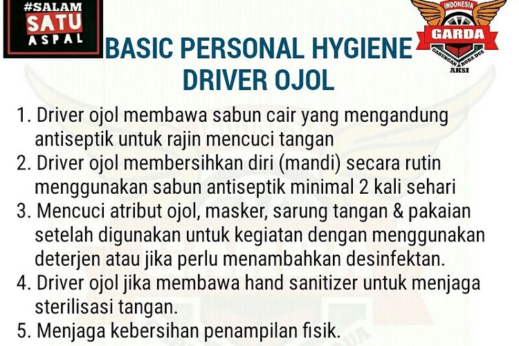 Protokol kesehatan ojol jelang New Normal