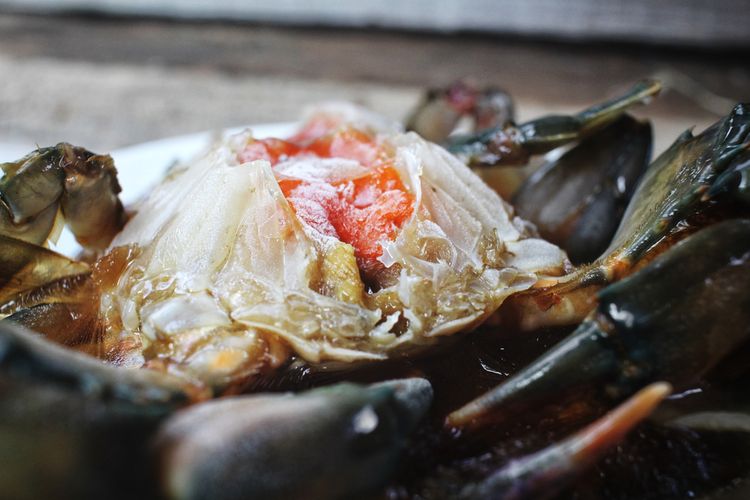 Ilustrasi soy sauce marinated crab khas Korea Selatan