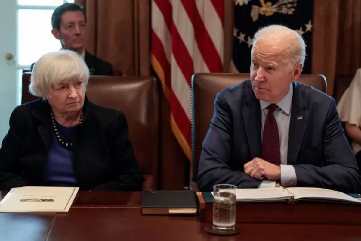 Presiden AS Joe Biden dan Menteri Keuangan Janet Yellen

