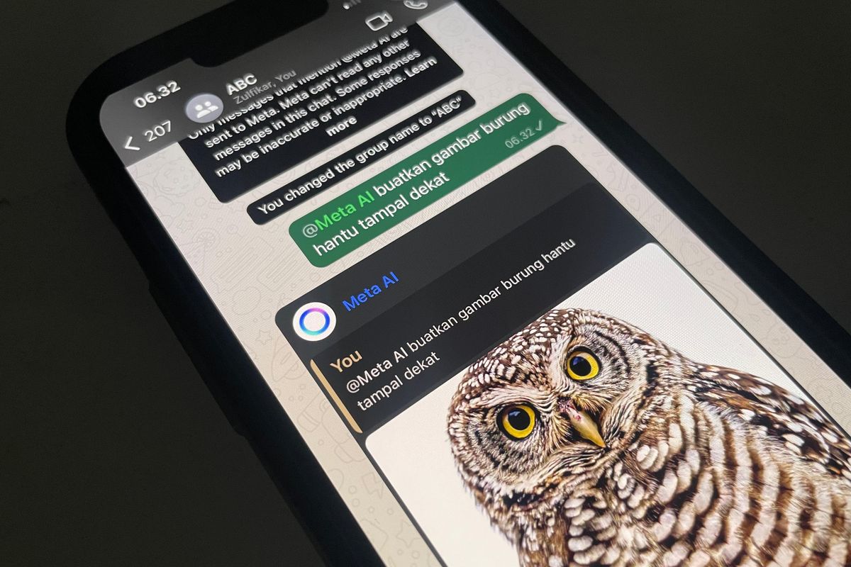 Cara chat Meta AI di WhatsApp.