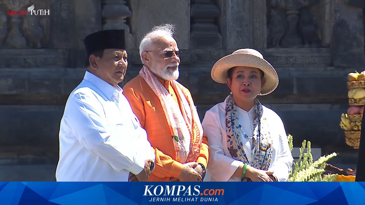 Momen Prabowo-Titiek Soeharto Foto Bareng Narendra Modi Saat Tinjau Candi Prambanan