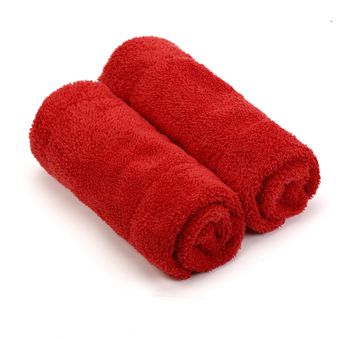 Ilustrasi handuk warna merah.