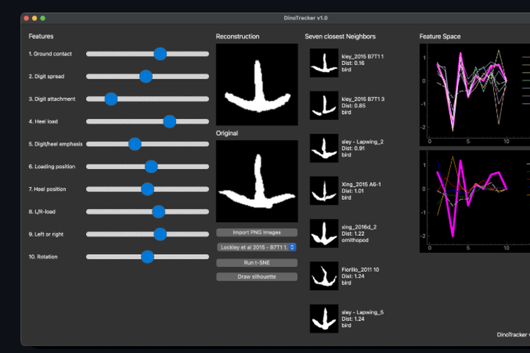 Tampilan aplikasi DinoTracker.