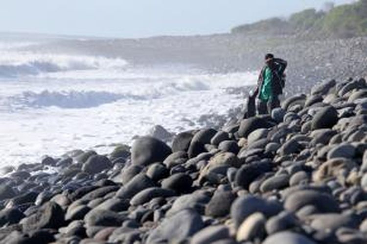 Seorang anggota tim pencari masih menyisir pantai di Pulau Reunion untuk mencari puing-puing Malaysia Airlines MH370 yang hilang lebih dari setahun lalu.