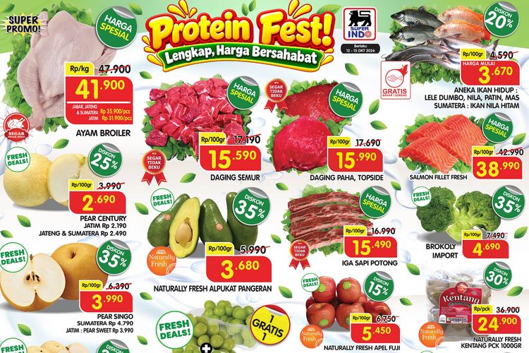 Promo Superindo Hari Ini 12 Oktober 2026, Telur dan Daging Turun Harga