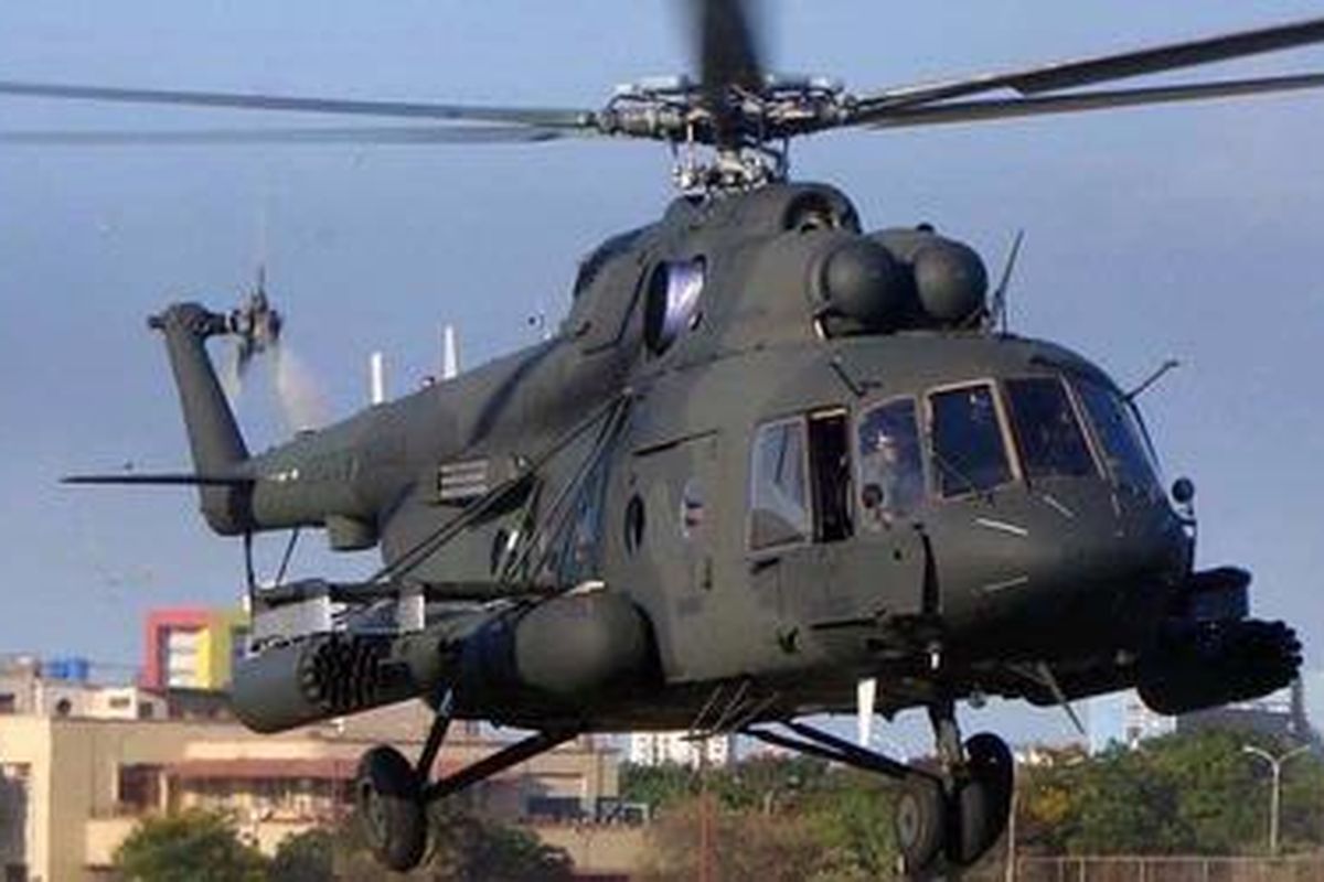 Helikopter angkut taktis militer Mi-17 V-5 milik Venezuela. 