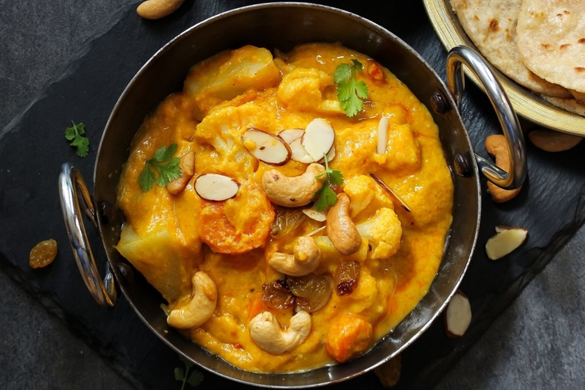 Ilustrasi korma, sajian sejenis kari khas India