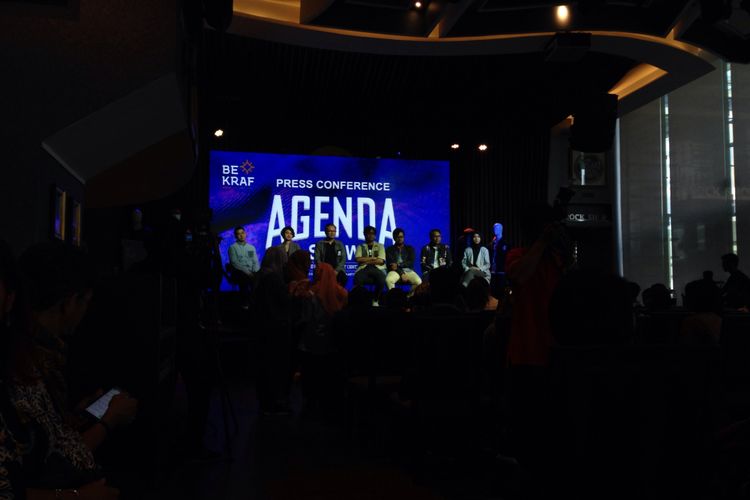 Konferensi pers menjelang keberangkatan lima merek lokal Indonesia ke ajang Agenda Show di Long Beach, California, Amerika Serikat, yang digelar di Hard Rock Cafe, Jakarta, Jumat (22/6/2018).