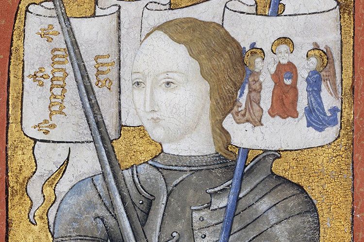 ilustrasi tokoh abad pertengahan, Joan of Arc.