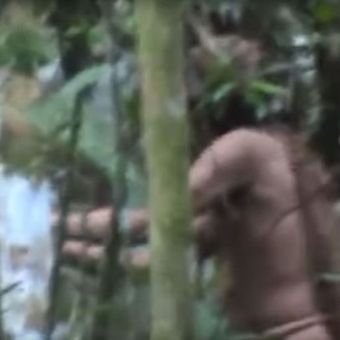 Gambar ini menunjukkan keberadaan penyintas suku Amazon yang selamat dari serangan pada 1995, di Rondonia, Brasil. (FUNAI via ABC News)