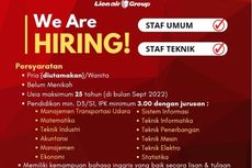 Lowongan Kerja Lion Air untuk Posisi Staff, Ini Syarat dan Cara Daftarnya 