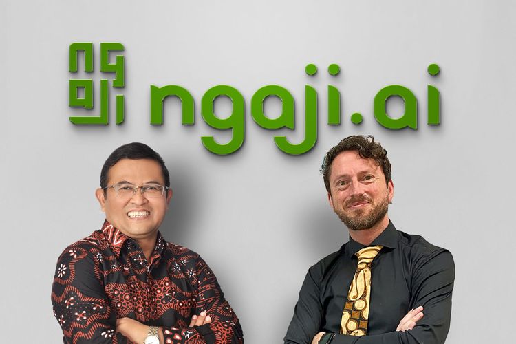 Dua pendiri aplikasi Ngaji.AI, Prof. Dr. H. Sutarto Hadi, M.Si., M.Sc (kiri) dan Martijn Enter (kanan).