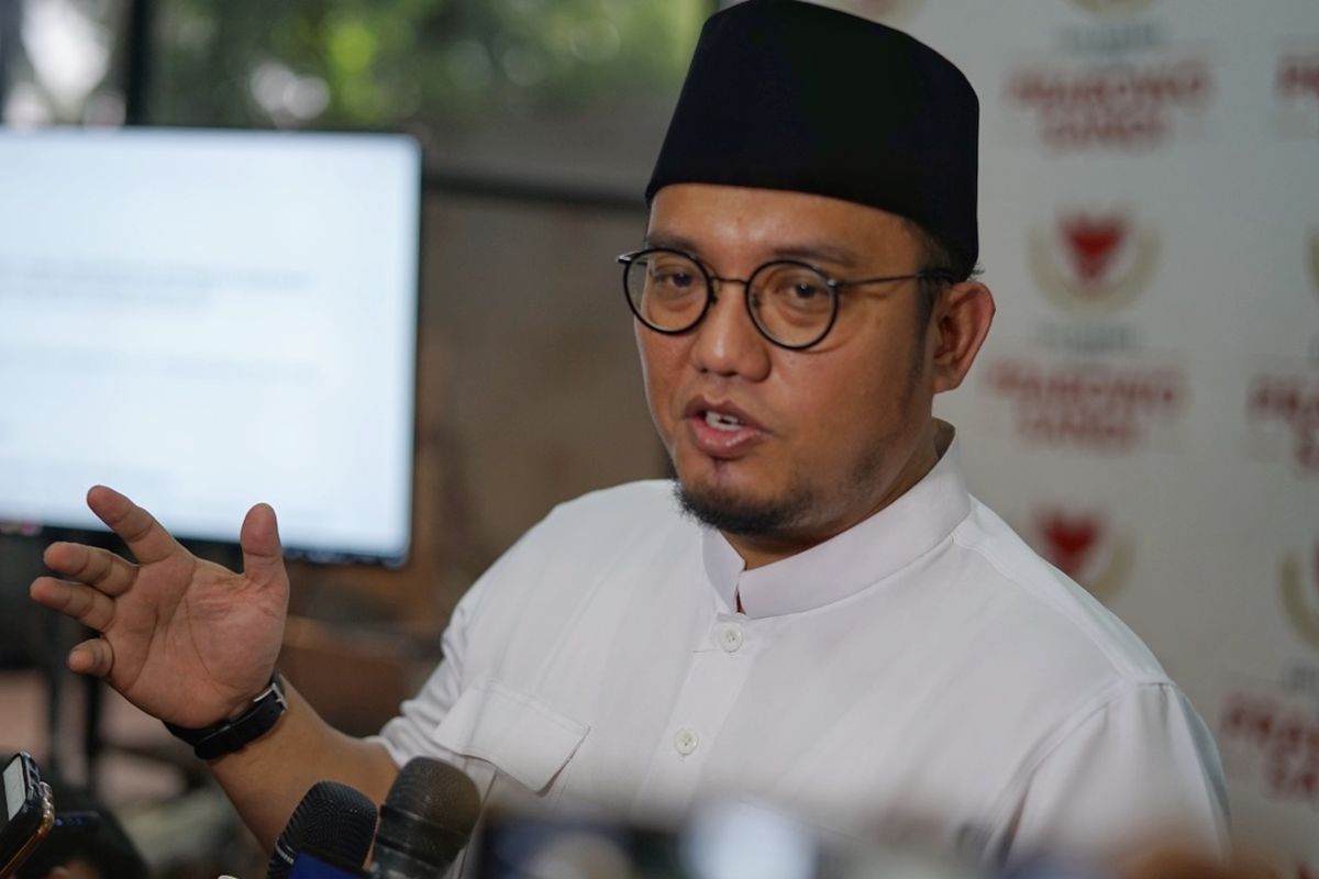 Koordinator Juru Bicara Badan Pemenangan Nasional pasangan Prabowo Subianto-Sandiaga Uno (BPN) Dahnil Anzar Simanjuntak saat ditemui di media center Prabowo-Sandiaga, Jalan Sriwijaya I, Jakarta Selatan, Rabu (15/5/2019). 