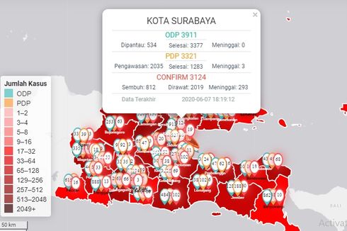 Kompak Minta PSBB Tak Diperpanjang, Ini Sebaran Kasus Positif Covid-19 di Surabaya Raya