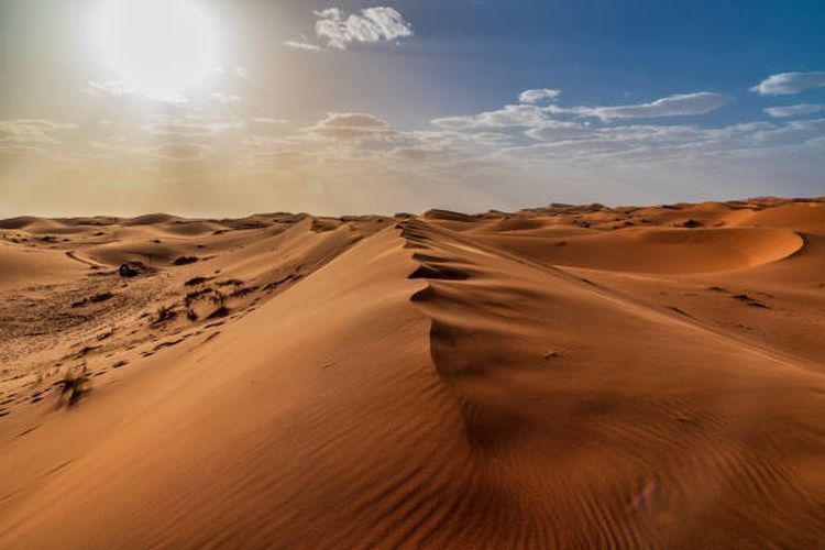 Gurun Sahara, Morocco yang termasuk jenis gurun subtropis.