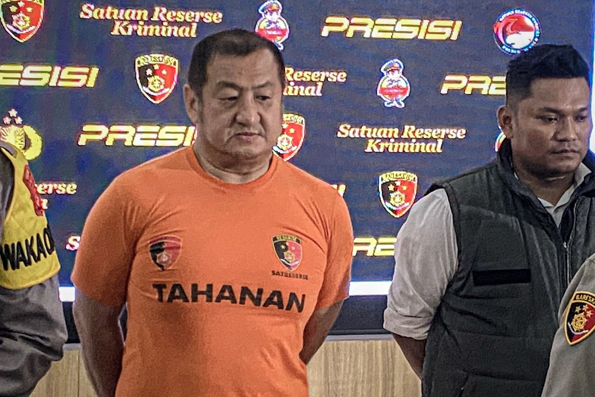 HartononSoekwanto (53), pengusaha Ikan Koi ditetapkan sebagaibtersangka atas aksi koboi jalanan di Kawasan Kota Baru Parahyangan, Padalarang, Kabupaten Bandung Barat (KBB), Jawa Barat, Selasa (4/3/2025).