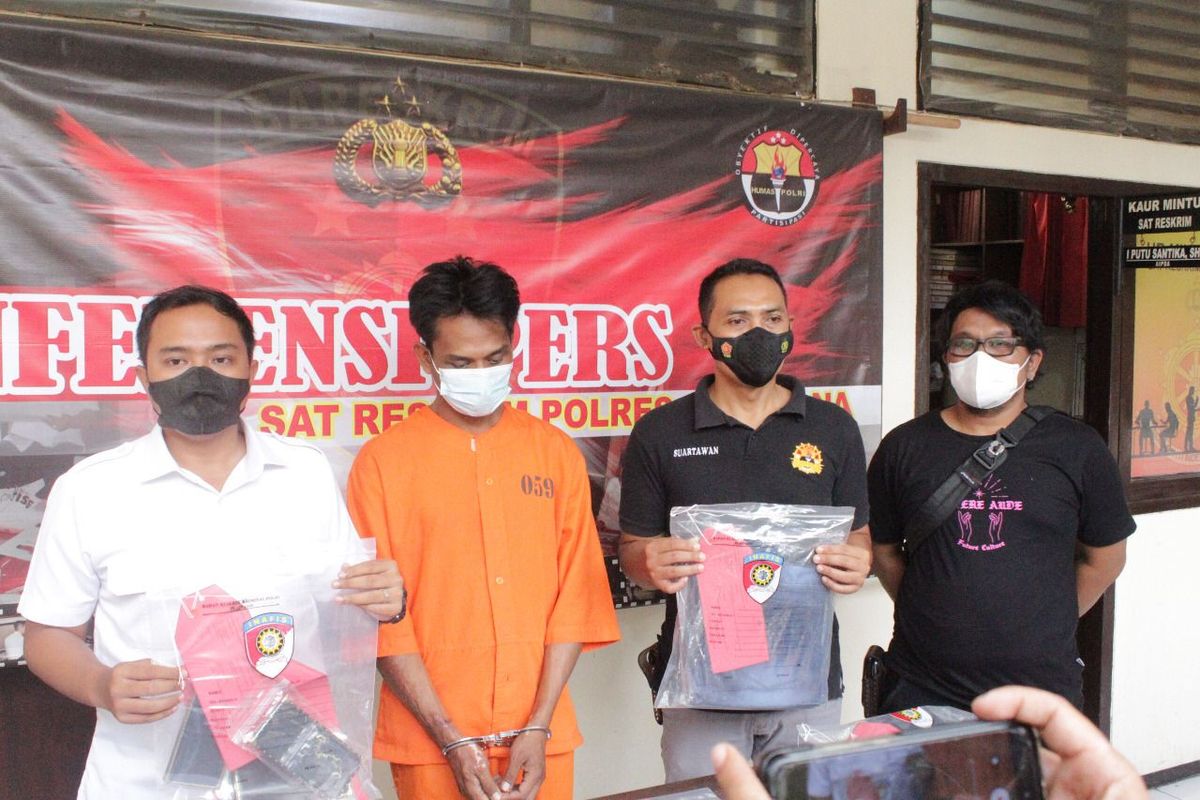 PS (34) dibekuk Sat Reskrim Polres Jembrana karena mencuri sepeda motor