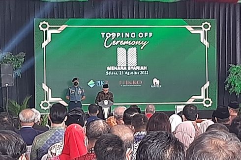 Wapres Resmikan Topping-Off Menara Syariah, Pusat Keuangan Syariah Pertama di RI