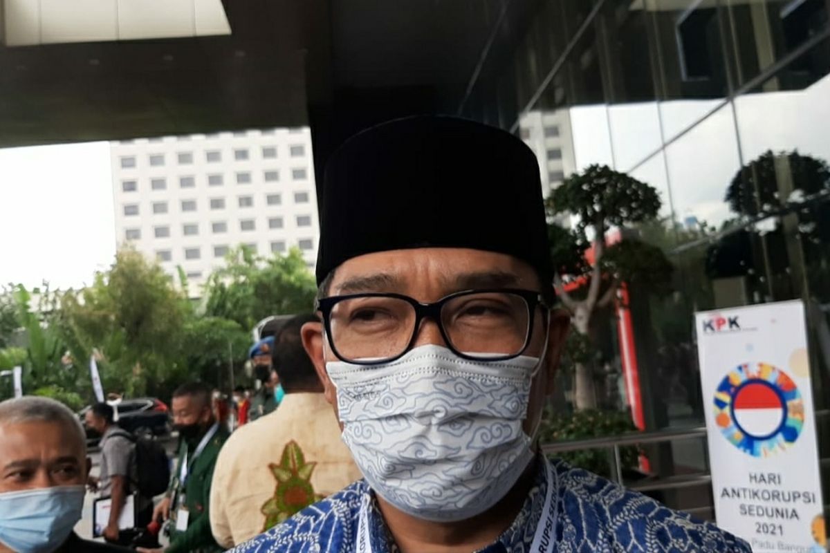 Gubernur Jawa Barat Ridwan Kamil di Gedung Merah Putih KPK, Kamis (9/12/2021).