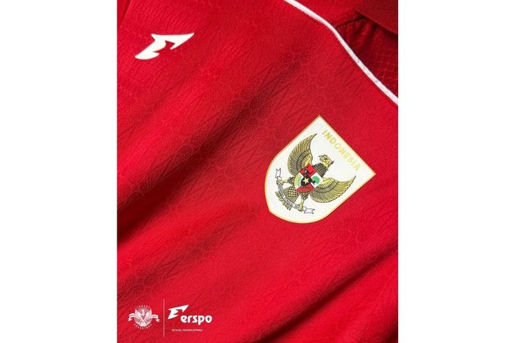 Lambang Garuda Indonesia pada jersei terbaru Tim Nasional Sepakbola Indonesia yang dibuat oleh Erspo. 