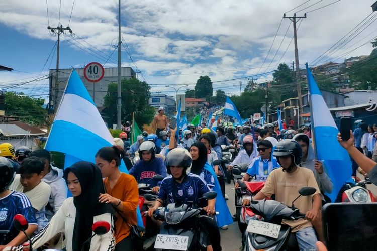 Pesta Fans Argentina di Ambon Bikin Macet Jalanan Sepanjang 7 Kilometer