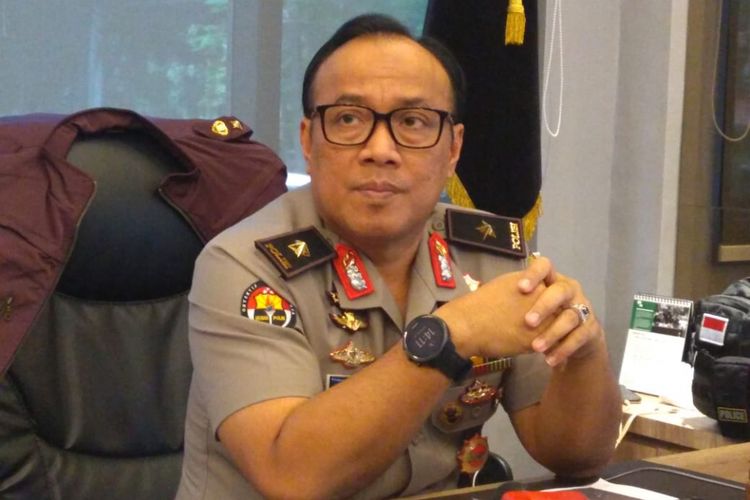 Kepala Biro Penerangan Masyarakat Humas Brigjen (pol) Dedi Prasetyo di Gedung Humas Mabes Polri, Jakarta, Senin (5/3/2019). 