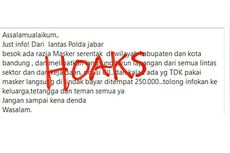 [HOAKS] Razia Masker dengan Denda Rp 250.000 di Kabupaten dan Kota Bandung