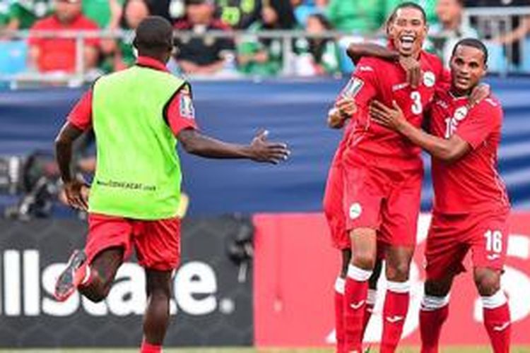 Tim nasional Kuba lolos ke perempat final Piala Emas 2015 setelah menang 1-0 atas Guatemala, Rabu (15/7/2015). 