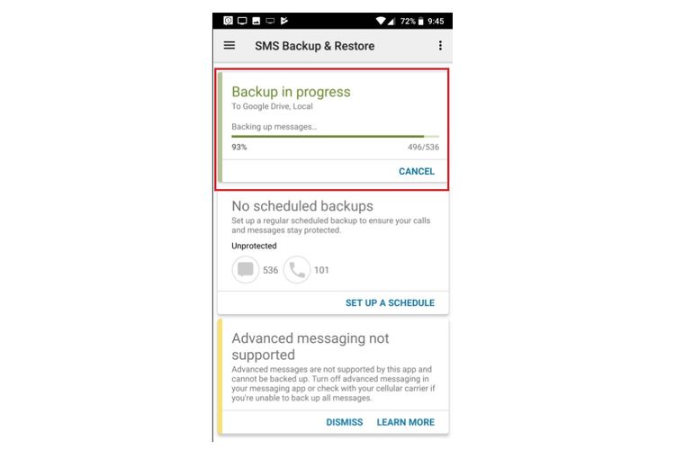 Cara backup SMS menggunakan aplikasi SMS Backup & Restore