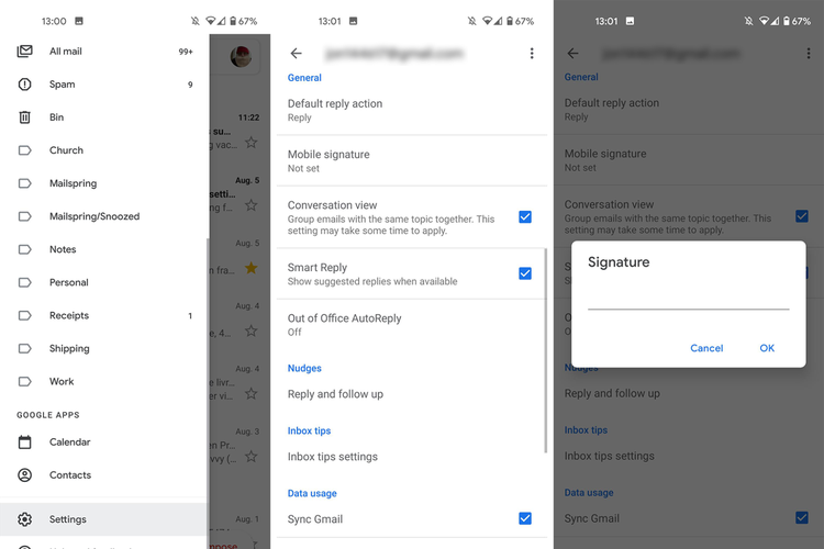 Cara membuat tanda tangan di Gmail lewat ponsel