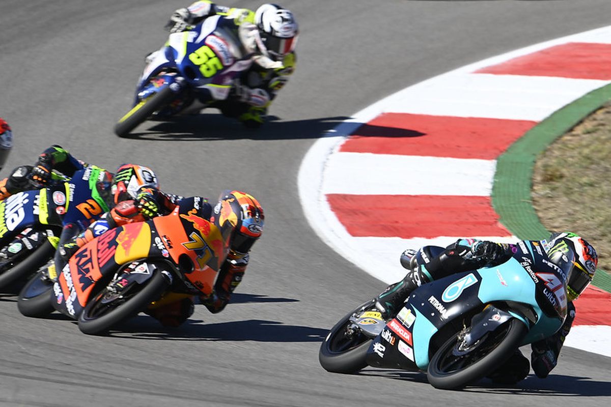 Darryn Binder saat berlaga pada Moto3 Algarve