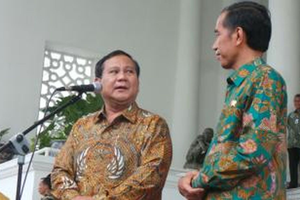 Ketua Dewan Pembina Partai Gerindra Prabowo Subianto menemui Presiden Joko Widodo di Istana Bogor, Kamis (29/1/2015).