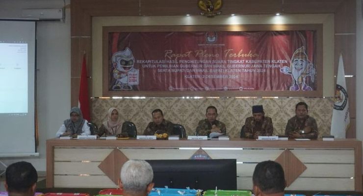 KPU Kabupaten Klaten Tetapkan Hasil Rekapitulasi Pilkada 2024