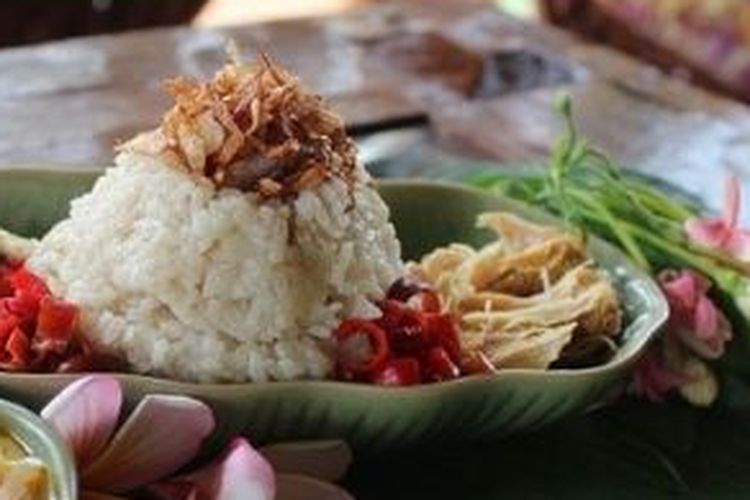 Ilustrasi nasi timbel di Kampoeng Koneng, Sentul, Bogor. 