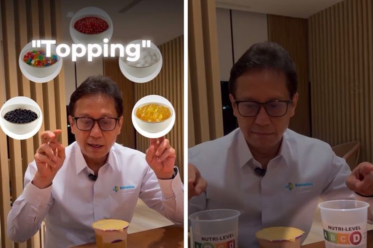 Tangkapan layar akun Instagram Budi Gunadi Sadikin @bgsadikin. Unggahan Menkes Budi Gunadi Sadikin mengungkap bahwa tambahan boba bisa membuat minuman ?less sugar? tetap tinggi gula tanpa disadari.