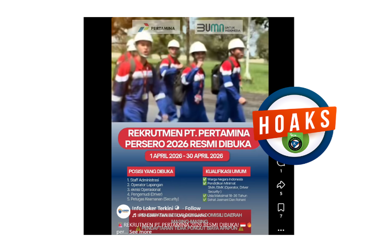 INFOGRAFIK: Hoaks Rekrutmen Pertamina Periode April 2026, Simak Bantahannya