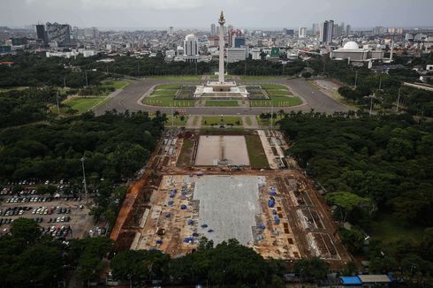 Kontraktor Diminta Kerja 24 Jam agar Revitalisasi Monas Segera Rampung