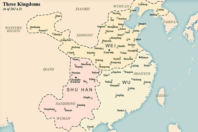 Pembagian wilayah di China pada masa Tiga Kerajaan atau Zaman Tiga Negara (220-280).