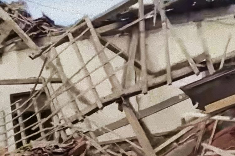 Salah satu gambar dari kerusakan yang diambil dari lokasi gempa Cianjur, Jawa Barat, pada Senin (21/11/2022).