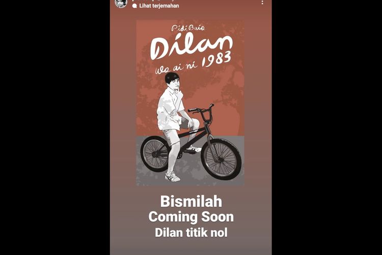 Penulis Pidi Baiq mengumumkan akan menggarap novel Dilan Wo Ai Ni 1983.